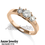 Three Stone Diamond Engagement 14k gold
