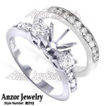 18k Gold Diamond Engagement Ring Set