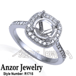 Pave Diamond setting ring in 14k gold