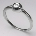 14k Solid White Gold Diamond Ring