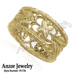 14k Solid Gold Filigree Ring