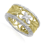 14k Two-Tone Gold Filigree Ring