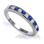 14k Gold Diamond & Sapphire Wedding Band Ring