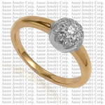 Russian Stye Genuine Diamond Ring 14k Gold