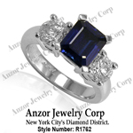Ceylon Sapphire 1.0ct Diamond Ring in Platinum 950