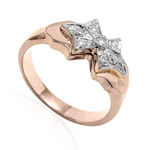 14K Rose & White Gold Diamond Ring ANZOR Jewelry