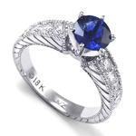 1.45ct Ceylon Sapphire Diamond Ring in 18k Gold