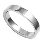 Men's 14k White Gold Plain Wedding Band