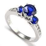 14k Gold Sapphire and Diamond Ring
