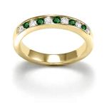 14k Gold Russian Chrome Diopside Diamond Band