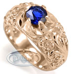 Men's 18k Pink Gold Sapphire Ring