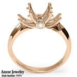 Knife Edge Diamond Engagement Setting Ring 18k