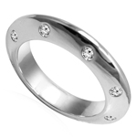 Diamond Knife Edge Wedding Band Ring in 18k Gold