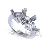 Platinum Three stone Ring Setting