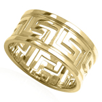 14k yellow Gold Greek Key Ring