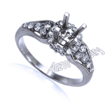 14k White Gold Diamond Ring Setting