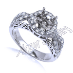 14k White Gold Diamond Ring Setting