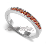 18k Gold Orange Sapphire Wedding Band