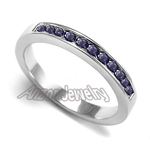 18k Gold Sapphire Wedding Band