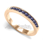 18k Gold Sapphire Wedding Band