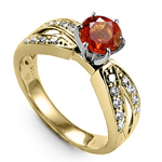 Sapphire Diamond Anniversary Ring 14k