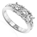 Diamond Engagemen Ring in 14k White Gold