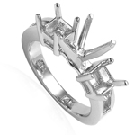 14k White Gold Engegament Ring setting Mount