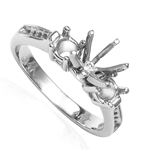 14k White Gold Engegament Ring setting Mount
