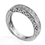 18k Gold Diamond Wedding Band.