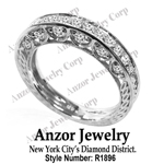 Pave-Set Diamond Wedding Ring in 14k White Gold