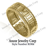 Men's 14k Yellow Gold Roman Design Ring
