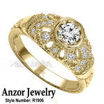 Russian Style Diamond Anniversary Ring in 14k Gold