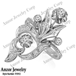 Russian Style Diamond Ring 14k White Gold