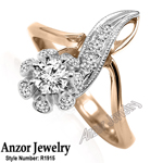 Russian Style decorative Diamond Ring 585