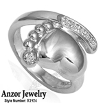 14k Solid Gold Ring Human Feet Ring