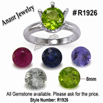 Six-Prong round edge Ring Mounting in Platinum