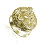 14k Twisted Serpent Ruby Ring