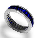 18k White Gold Channel set Blue Sapphire Eternity