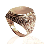 Men's 14k Rose Gold Signet Engravable Ring