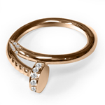 18k Gold Swirl Nail Diamond Ring 2.30 mm width