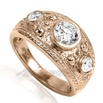 Etruscan Byzantine Style Men's Diamond ring 18K