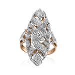 Russian style 14k Rose White Gold Diamond Ring NO