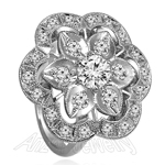14K White Gold Diamond Russian Style Ring