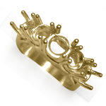 14k Solid Yellow Gold Five Stone Band Setting Ring