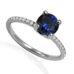 18k Gold Sapphire Diamond Ring