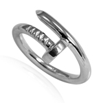 14k white Gold Swirl Nail Ring 2.80 mm width