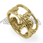 14k Gold Siamese Cat Ring