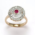 14k Rose and White Gold Ruby Ring