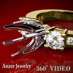 14k Gold Diamond Ring Setting .55ct