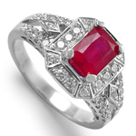Ruby And Diamond Ring in Platinum